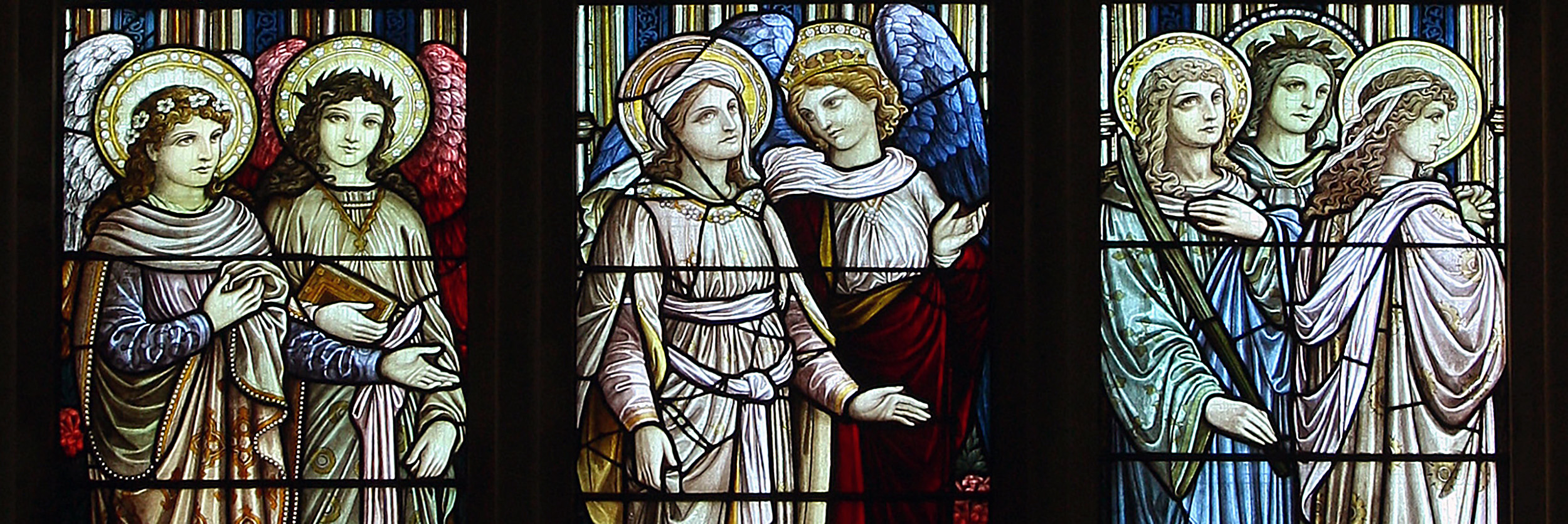 Michael & All Angels Booton north nave stained glss angels